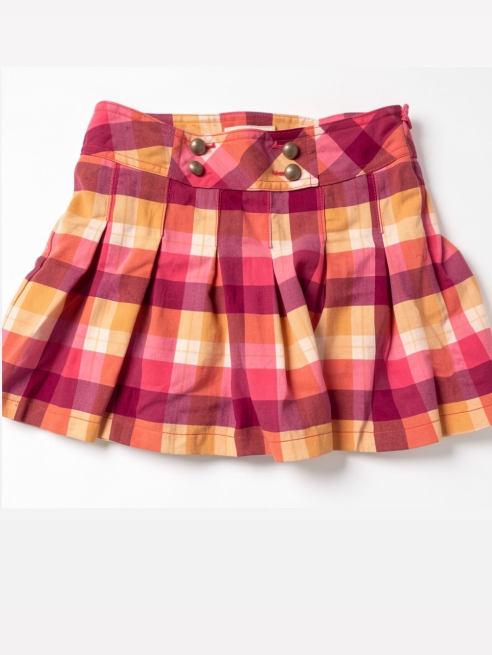 Cherokee Girls Multicolor Plaid Pleated Skirt w/ Shorts Size M 7/8